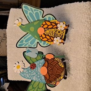 Handcrafted Butterfly Gnome Set with Display Stands
